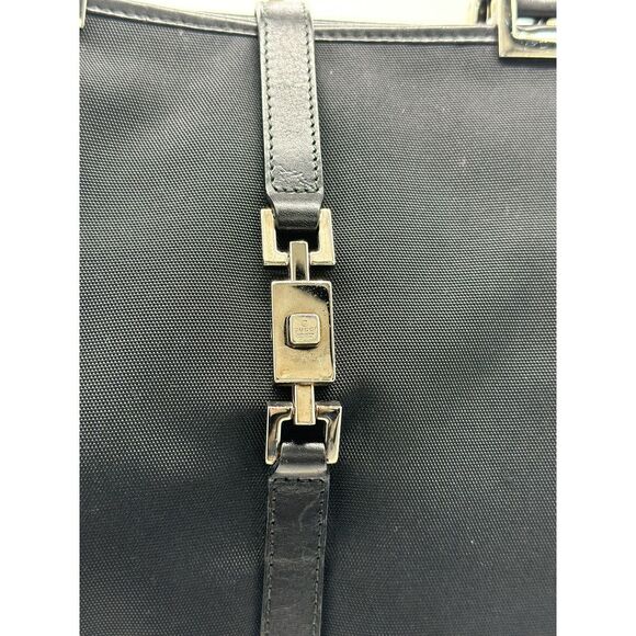 Gucci Black Leather and‎ Nylon Jackie O Tote*VERY NICE!! WITH COA - Picture 2 of 11